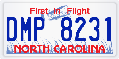 NC license plate DMP8231