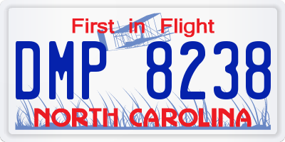 NC license plate DMP8238