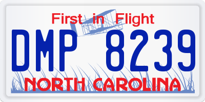 NC license plate DMP8239