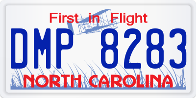 NC license plate DMP8283