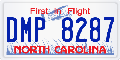 NC license plate DMP8287