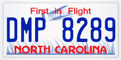 NC license plate DMP8289