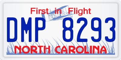 NC license plate DMP8293