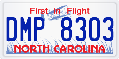 NC license plate DMP8303