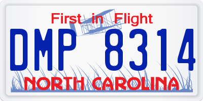NC license plate DMP8314