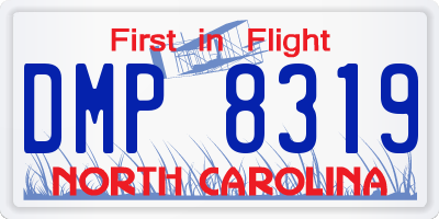 NC license plate DMP8319