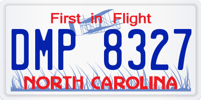 NC license plate DMP8327