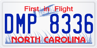 NC license plate DMP8336