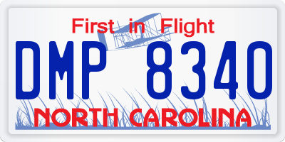 NC license plate DMP8340