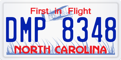 NC license plate DMP8348
