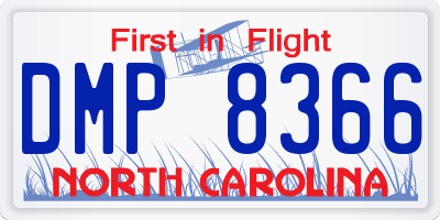 NC license plate DMP8366