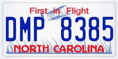 NC license plate DMP8385