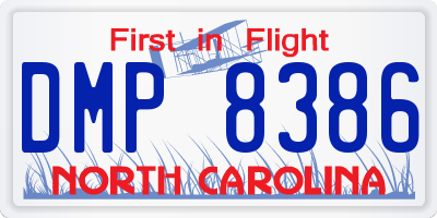 NC license plate DMP8386