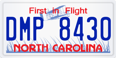 NC license plate DMP8430