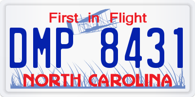 NC license plate DMP8431