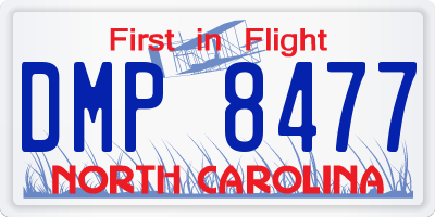 NC license plate DMP8477