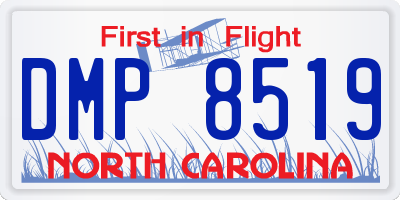 NC license plate DMP8519