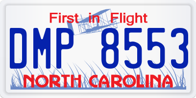 NC license plate DMP8553