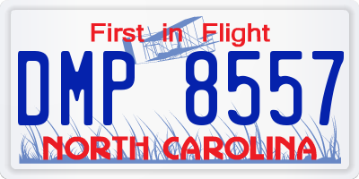 NC license plate DMP8557