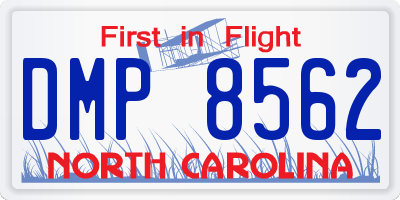 NC license plate DMP8562