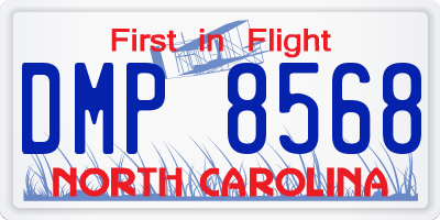 NC license plate DMP8568