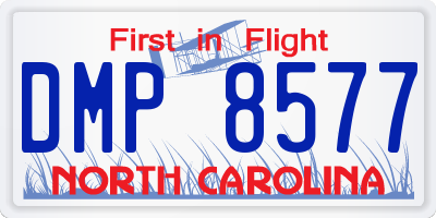 NC license plate DMP8577