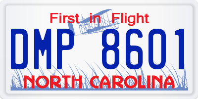 NC license plate DMP8601