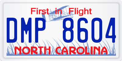 NC license plate DMP8604