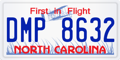 NC license plate DMP8632