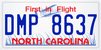 NC license plate DMP8637