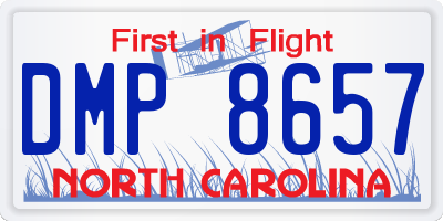 NC license plate DMP8657