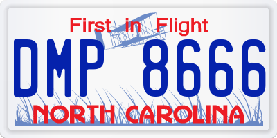 NC license plate DMP8666
