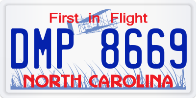 NC license plate DMP8669