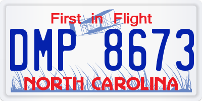 NC license plate DMP8673