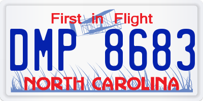 NC license plate DMP8683