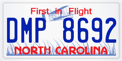 NC license plate DMP8692