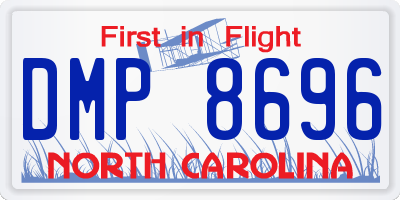 NC license plate DMP8696