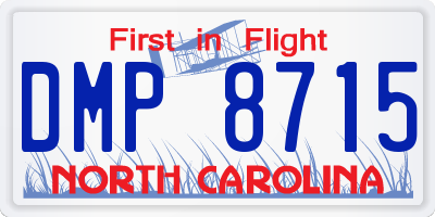 NC license plate DMP8715