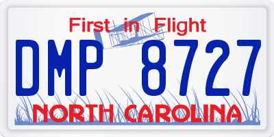 NC license plate DMP8727