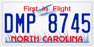 NC license plate DMP8745
