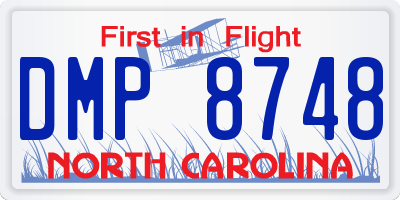 NC license plate DMP8748