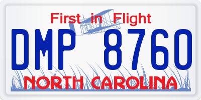 NC license plate DMP8760