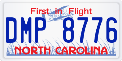NC license plate DMP8776