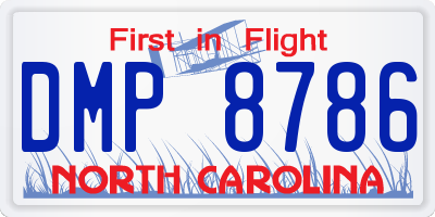 NC license plate DMP8786