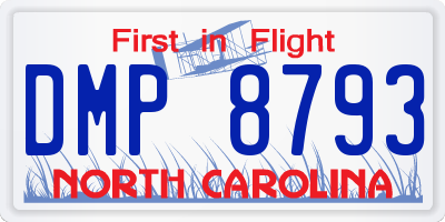 NC license plate DMP8793