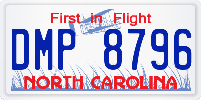 NC license plate DMP8796