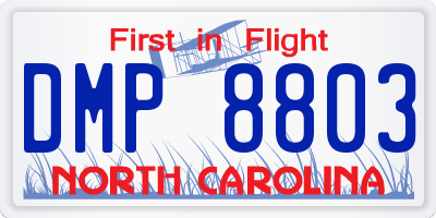 NC license plate DMP8803
