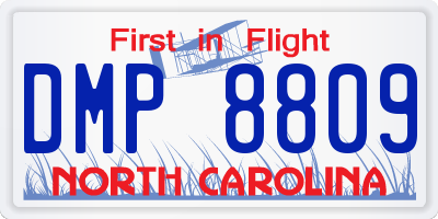 NC license plate DMP8809