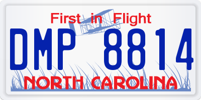 NC license plate DMP8814