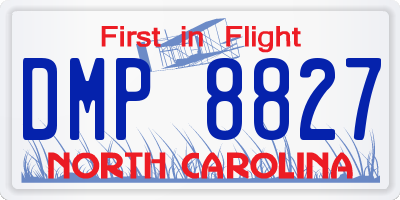 NC license plate DMP8827